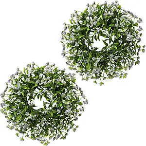 Ruscus-Kranz, VE 2 Stk, Ø ca. 330 mm, Blüten flieder.