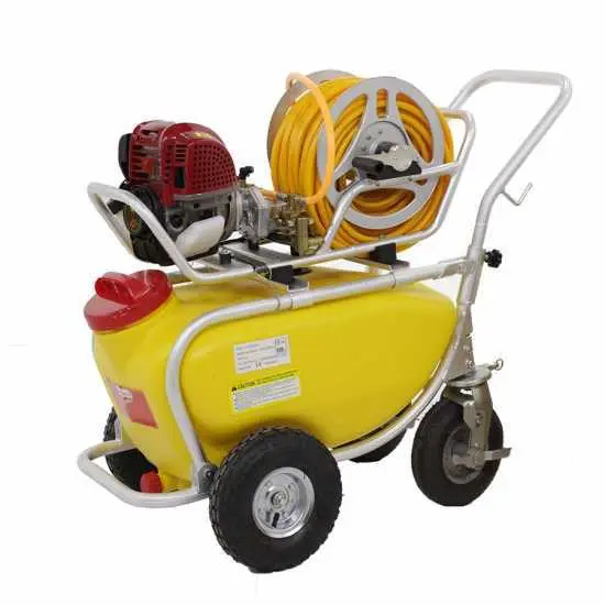 Benzin Membranpumpe GeoTech SP 550 4S aus Aluminium mit Wagen - Viertaktmotor robust und verschleißfest