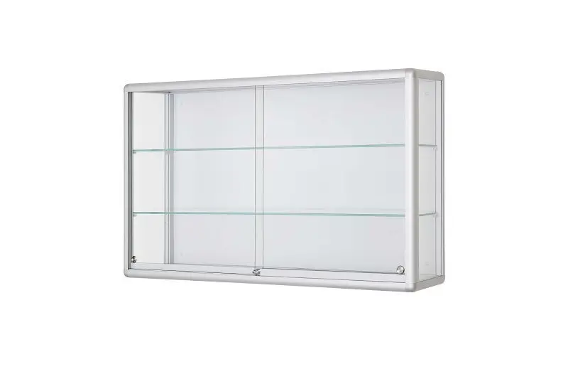 APH ELEGANZ Wandvitrine mit Schiebetüren rollengelagert rund 2000 x 1000 x 250 mm IWRR-014