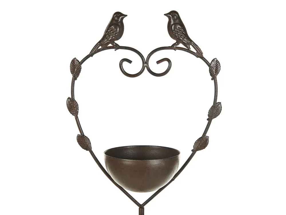 Garten-Vogeltränke Metall braun Antik-Optik 150 cm Herzform SPARROW