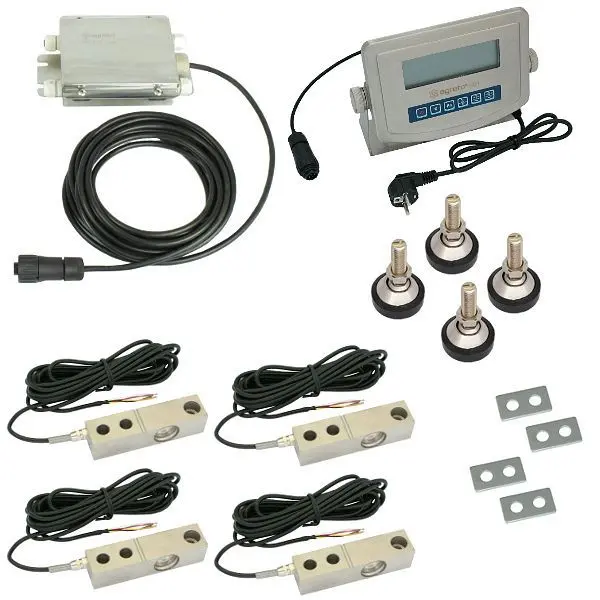 AGRIS Waagenbausatz mit Scherkraftzellen 4 x 05t HD1 Wiegeanzeige AGWSBH0.5T4HD1
