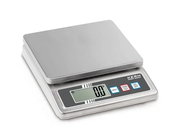 Kern Edelstahl-Tischwaage Wägebereich 5000 g Ablesbarkeit 1 g Linearität ± 2 g Einheiten gdwtoztlboz Wägefläche 120×...