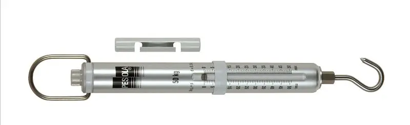 PESOLA Federwaage 50kg Teilung 500g Macro Linie schwarz mit Haken (Zerreissproben nur bis 30kg) 80050