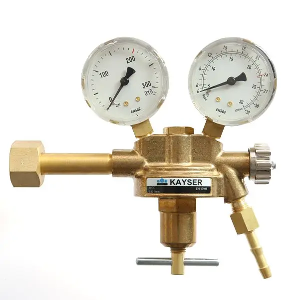 Kayser Druckregler 'Argon/Co2' mit 2 Manometer Ø 63mm 54122