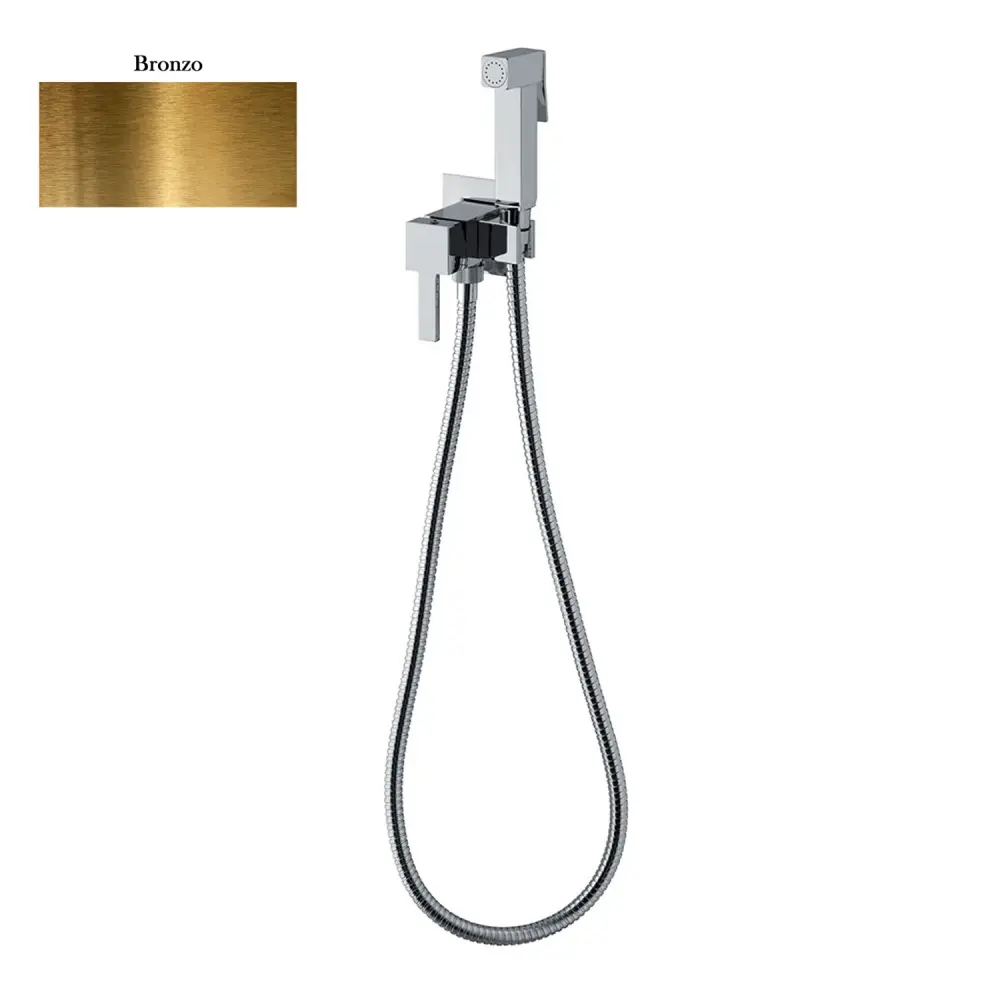 Submersible Teich Set Einweg-Wasserhahn mit Dusche Square, Mischbatterie und flexiblem Schlauch aus Messingbronze