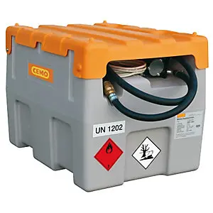 DT-Mobil Einfach Diesel-Tankanlage, Volumen 200 l, mit Elektropumpe 12 V, 40 l/min, Automatik-Zapfpistole und Klappdeckel.
