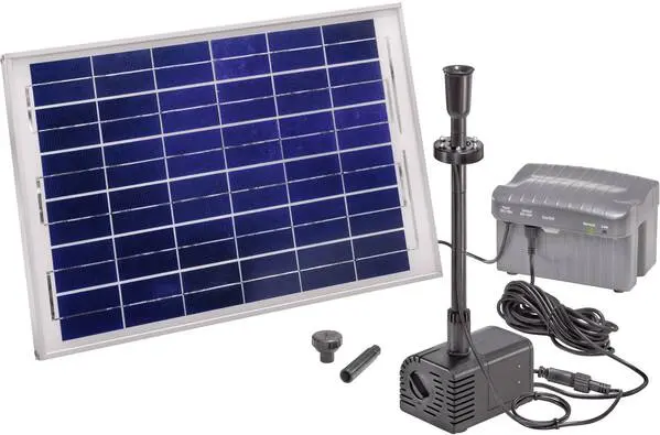 Esotec 101780 Siena Plus Solar-Pumpenset mit Beleuchtung, mit Akkuspeicher