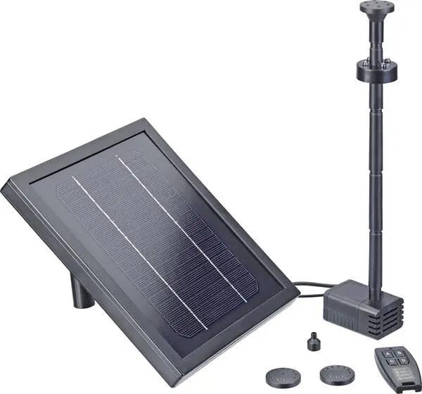 Pontec 43324 PondoSolar 250 Control Solar-Pumpenset mit Beleuchtung, mit Akkuspeicher