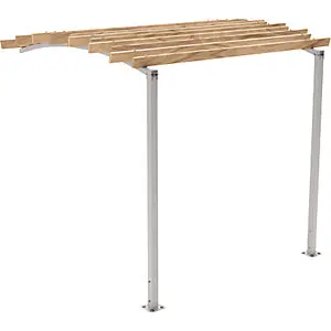 Pergola OZEAN, Breiten-Anbaueinheit, HxB 2910 x 3020 mm, seidengrau.