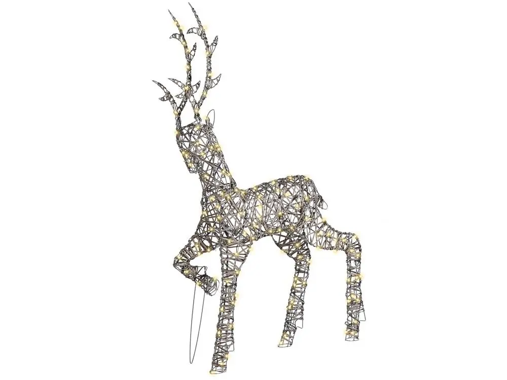 Outdoor Weihnachtsbeleuchtung LED silber Rentier 140 cm HUSAVIK