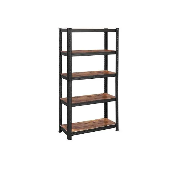SONGMICS Lagerregal mit 5 Ebenen bis 650 kg belastbar Schwarz-Vintagefarben GLR030B01