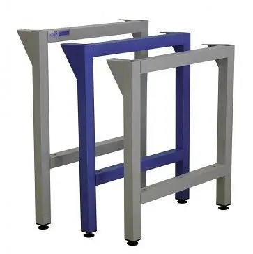 ADB Werkbankfuß 800mm aus stabilem Vierkantrohr 50 x 50 x 2 mm blau RAL 5012 42531