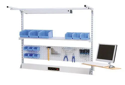 Bedrunka+Hirth Multi-Wand-Aufbau Breite 1500 mit Obergestell 1 Stück Energiekanal 1 Stück Lochwand 1 Stück Fachboden 15...