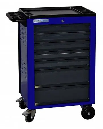ADB Werkstattwagen Basic mit 7 Schubladen Abmessungen: 960 x 610 x 450mm (HxBxT) Farbe Korpus: blau RAL 5010 Farbe Front: ...