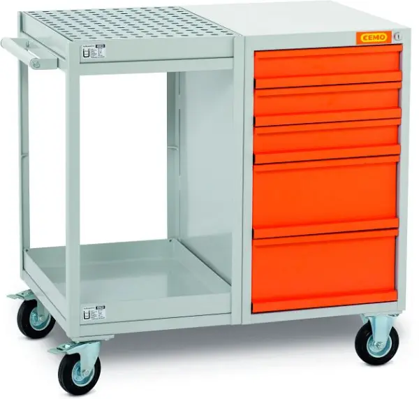 Cemo Werkstattwagen mit Wannen und Schubladen 11585 4052886444788