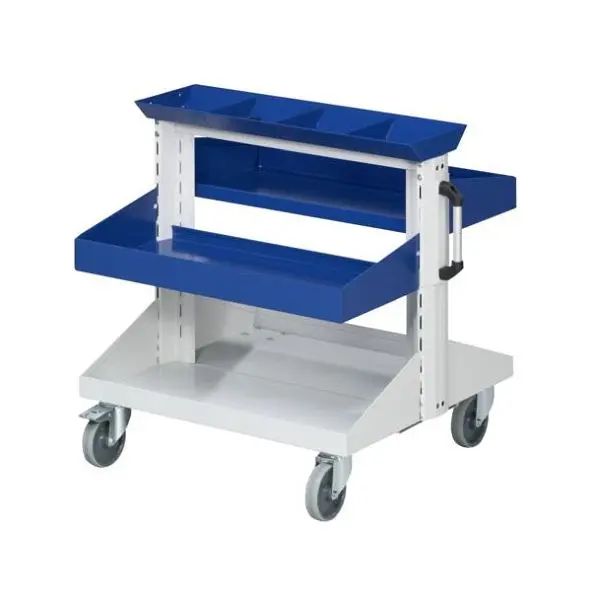 ANKE Werkbänke Grundwagen Ablagewanne und Wannen; 800x720x750 mm; RAL 7035/5010; mit 1 StückAblagewanne mit 1/4-Teilung ...