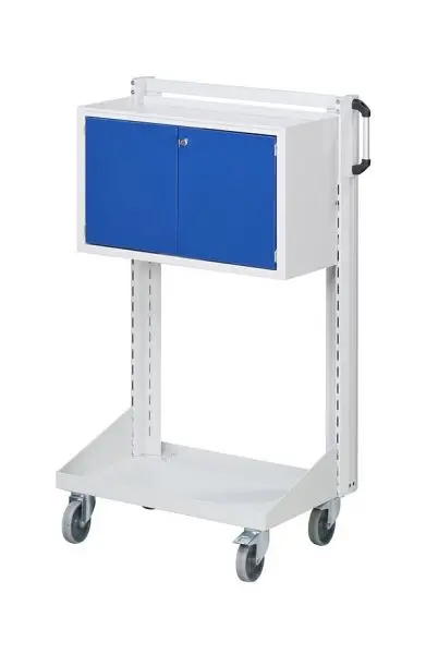 ANKE Werkbänke Grundwagen Einhängeschrank; 800 x 450 x 1350 mm; RAL 7035/5010; mit 1 x Einhängeschrank 450 mm hoch 962.041