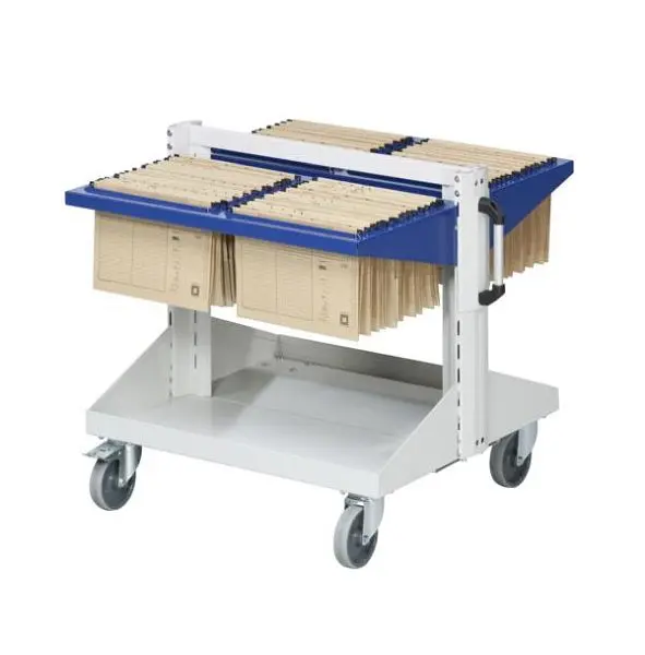 ANKE Werkbänke Grundwagen Hängeregistratur; 800 x 720 x 750 mm; RAL 7035/5010; mit 2 x Hängeregistratur (1 x pro Seite)...