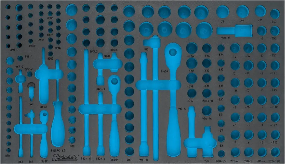 Hazet 2-Komponenten Weichschaum-Einlage für 163-549 Maße / Länge: 691 mm x 392 mm Ordnungssystem Grösse: 4/3+ (691 x 3...