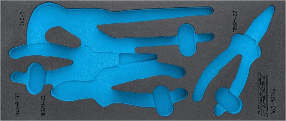 Hazet 2-Komponenten Weichschaum-Einlage für163-511 Maße / Länge: 392 mm x 172 mm Ordnungssystem Grösse: 1/3+ (172 x 39...