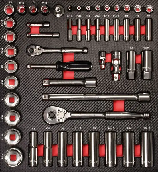 Projahn Stecknuss Einlage 51 teilig zöllige Werkzeuge 5999-421