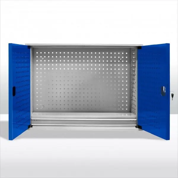 ADB Wandschrank 2-türig mit Schublade und Fachboden Abmessungen H x B x T: 755 x 1050 x 310 mm Korpus: Lichtgrau (RAL 703...