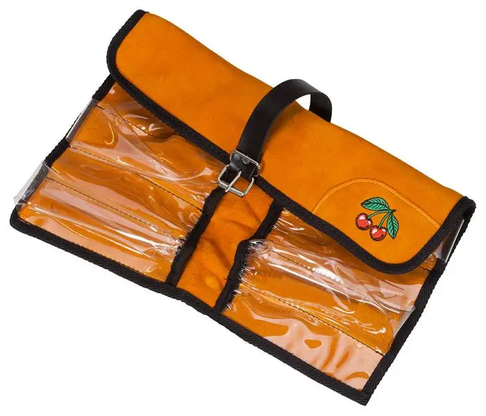 Kirschen Velourleder-Rolltasche mit Klarsichtfächern 12-teilig 3570000