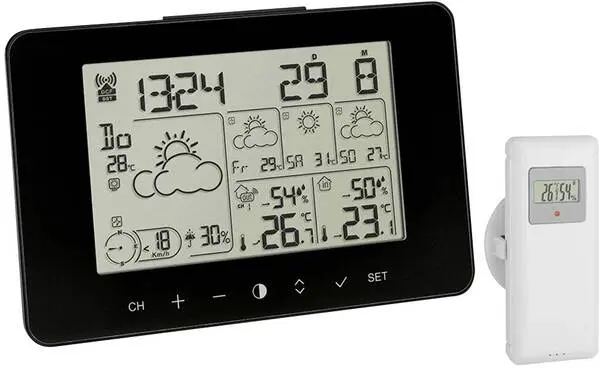 Funk- TFA Dostmann 35.1156.01 Funk-Wetterstation Vorhersage für 4 Tage Anzahl Sensoren max. 3 St.
