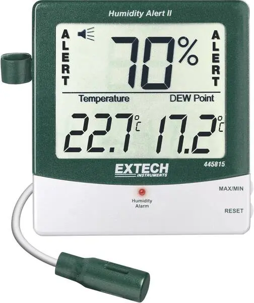 Wetterstation für Extech 445815 Luftfeuchtemessgerät (Hygrometer) 10 % rF 99 % rF Taupunkt-/Schimmelwarnanzeige