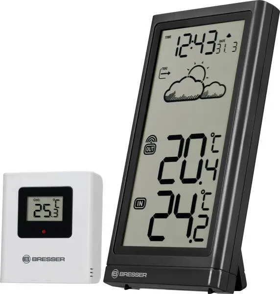 Bresser Optik Meteo Temp 7004200 Funk-Wetterstation Vorhersage für 12 bis 24 Stunden Anzahl Sensoren max. 1 St. mit Funkf...