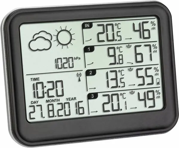 TFA Dostmann View 35.1142.01 Funk-Wetterstation Anzahl Sensoren max. 3 für die Wandmontage