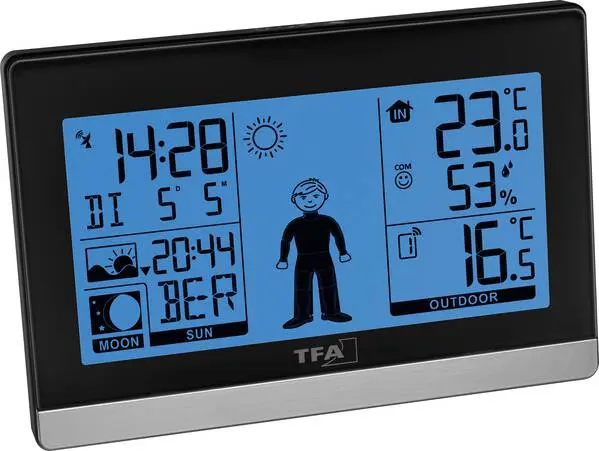 Wetterfestes TFA Dostmann Weather Boy 35.1159.01 Funk-Wetterstation Vorhersage für 8 Stunden Anzahl Sensoren max. 3