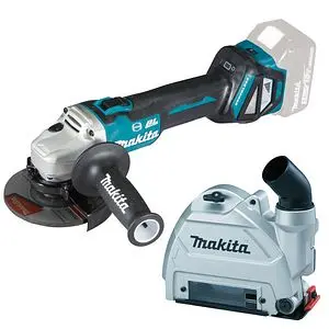 Makita Akku-Winkelschleifer 18 V mit Bluetooth (ohne Akku ohne Ladegerät) mit Absaughaube im MAKPAC DGA514ZJU1