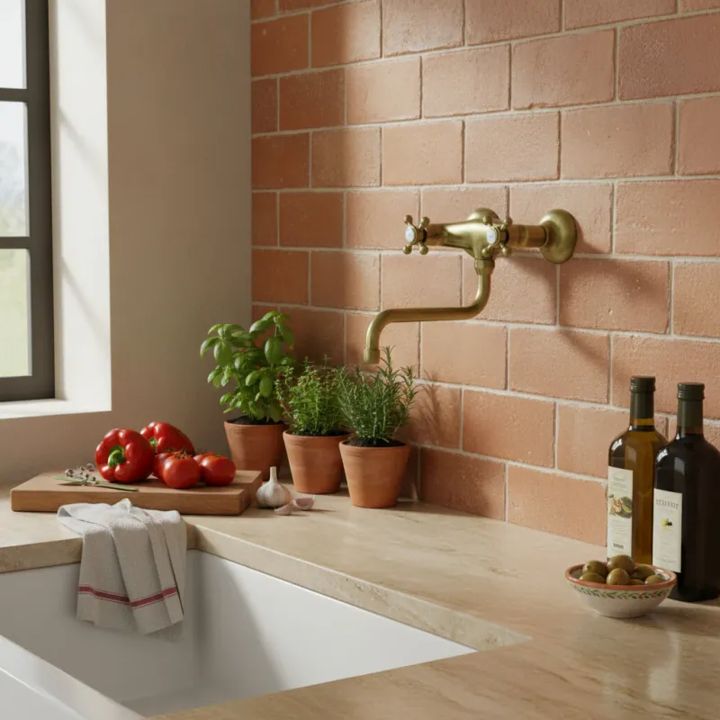 Doppellever-Wandküchenarmatur Gruppe Serie Iris Modell IRV161BR Bronzefarben Paffoni