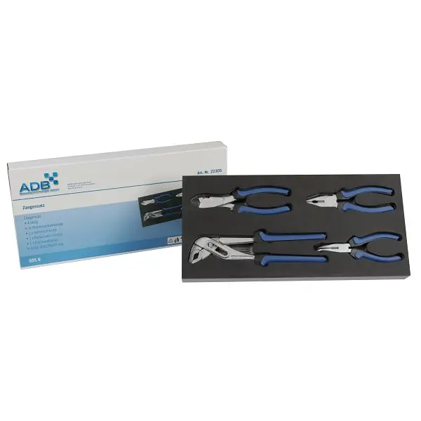 ADB Zangensatz 4-teilig Grösse Einlage: 400 x 190 x 35 mm Masse: 1 kg 22305