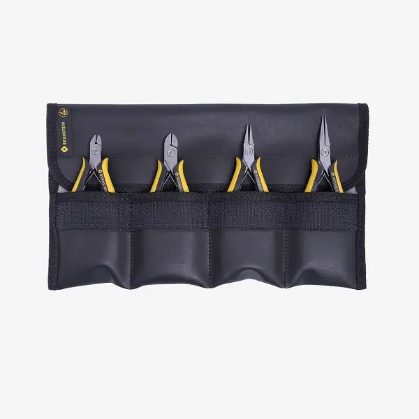 BERNSTEIN ESD - Zangen-Set TECHNICline 4-teilig ableitfähiger Einstecktasche 3-970 T