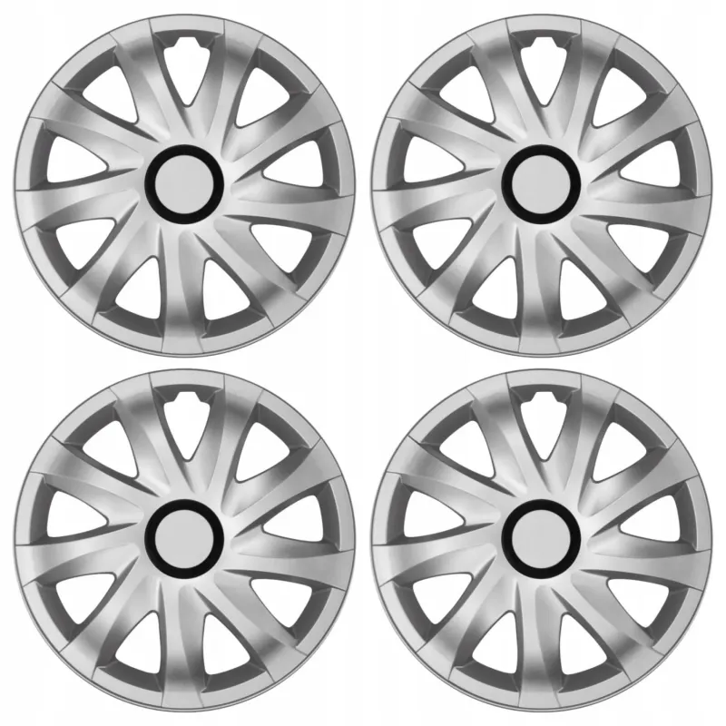 Allwetter Radkappen Radzierblenden Radblenden - 4 Stück Komplettset - NRM Kando - Silber - 14" Zoll