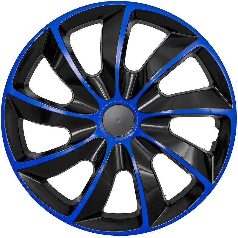 NRM QUAD Set mit 4 Radkappen, 17 Zoll, blau-schwarz, langlebig, universelle Radkappen