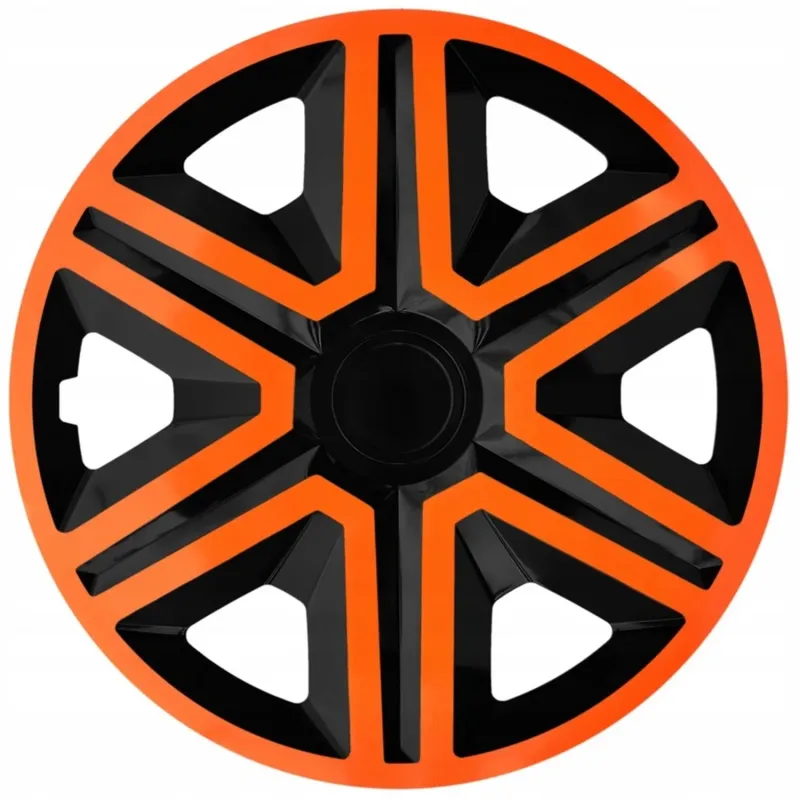 NRM 15 " Radabdeckungen Radkappen Breit einsetzbar 4 PCS Schwarz Orange ABS Witterungsbeständig