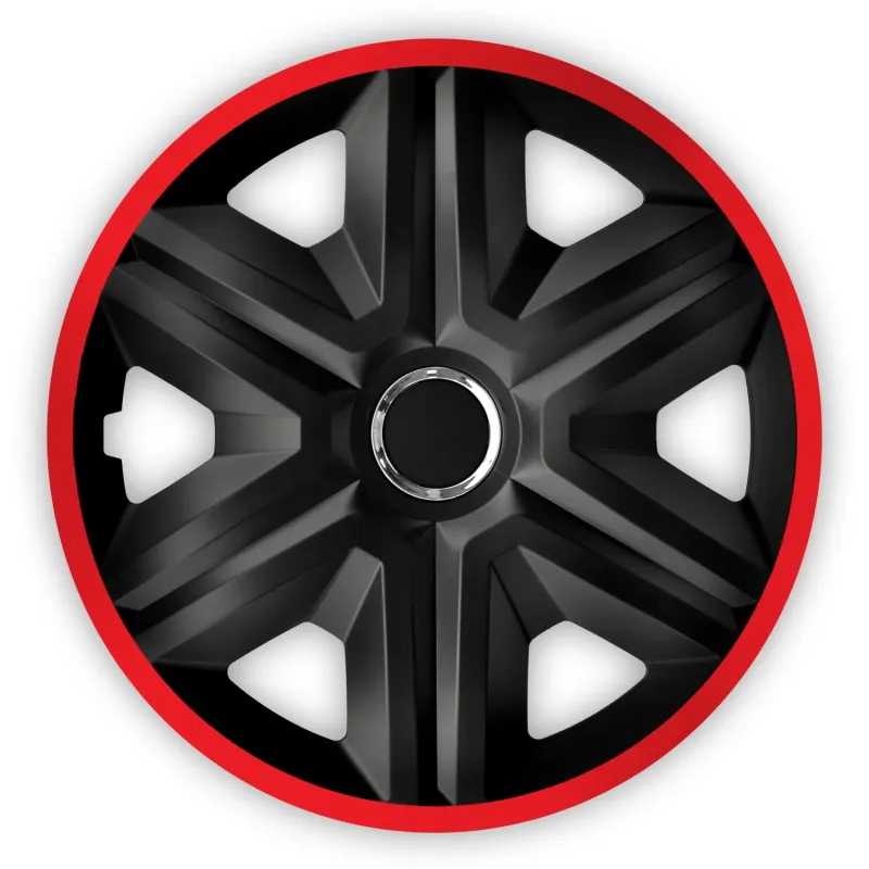 NRM 15 " Radabdeckungen Universell 4 PCS Radkappen Einfache Montage Schwarz Rot Schwerlast haltbar