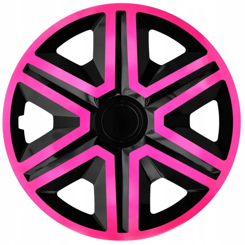 NRM 16" Radkappen Radkappen Universell 4 Stück Schwarz Rosa Wetterbeständig Heavy Duty
