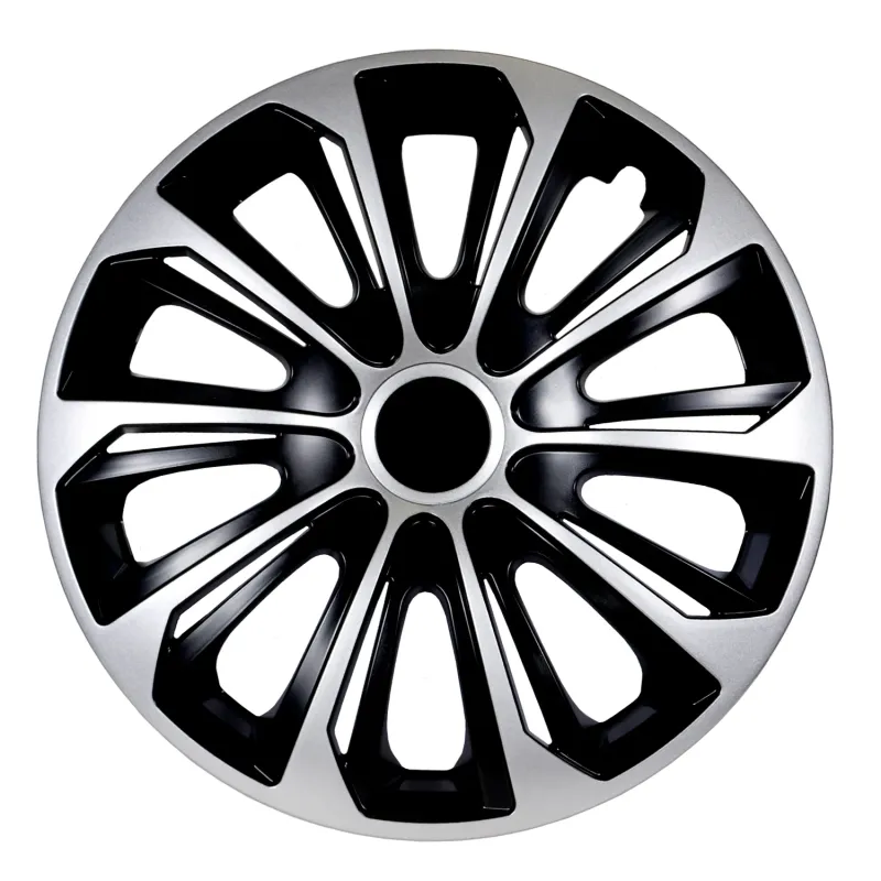Nrm Stark Duocolor Radzierblenden Radkappen Set 4Stück 14 Zoll schwarz/silber