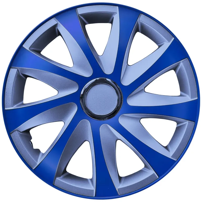 Radkappen Radzierblenden Radblenden - 4 Stück Komplettset - NRM Drift Extra - Silber & Blau - 13" Zoll Einfache Anwendung