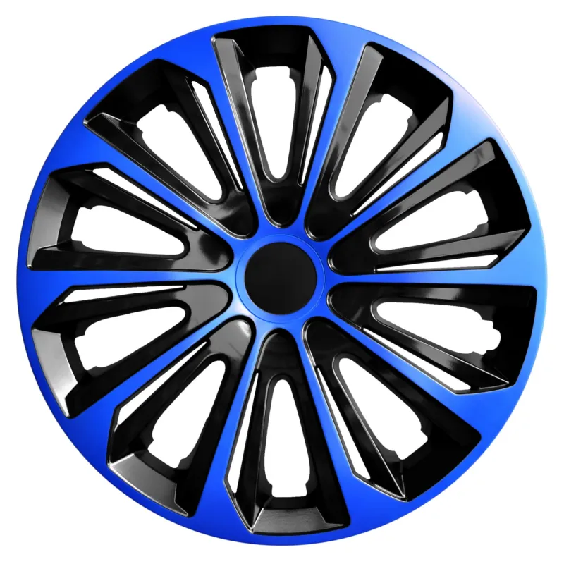 Satz von 4 NRM Radkappen Belastbar Duo 14" blau - schwarz Die perfekte Wahl für Ihr Auto!