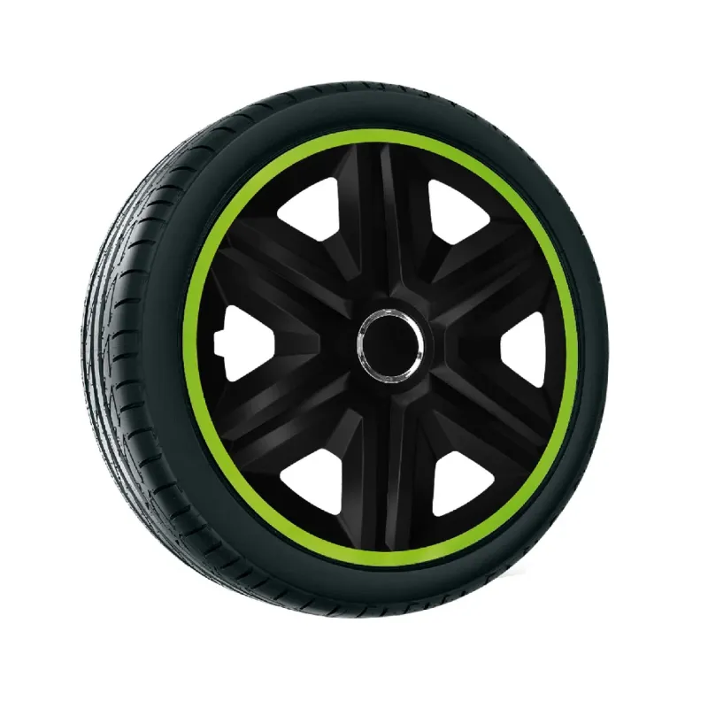 Universelle 16" NRM Rasch Lux grüne Radkappen, 4 Stück
