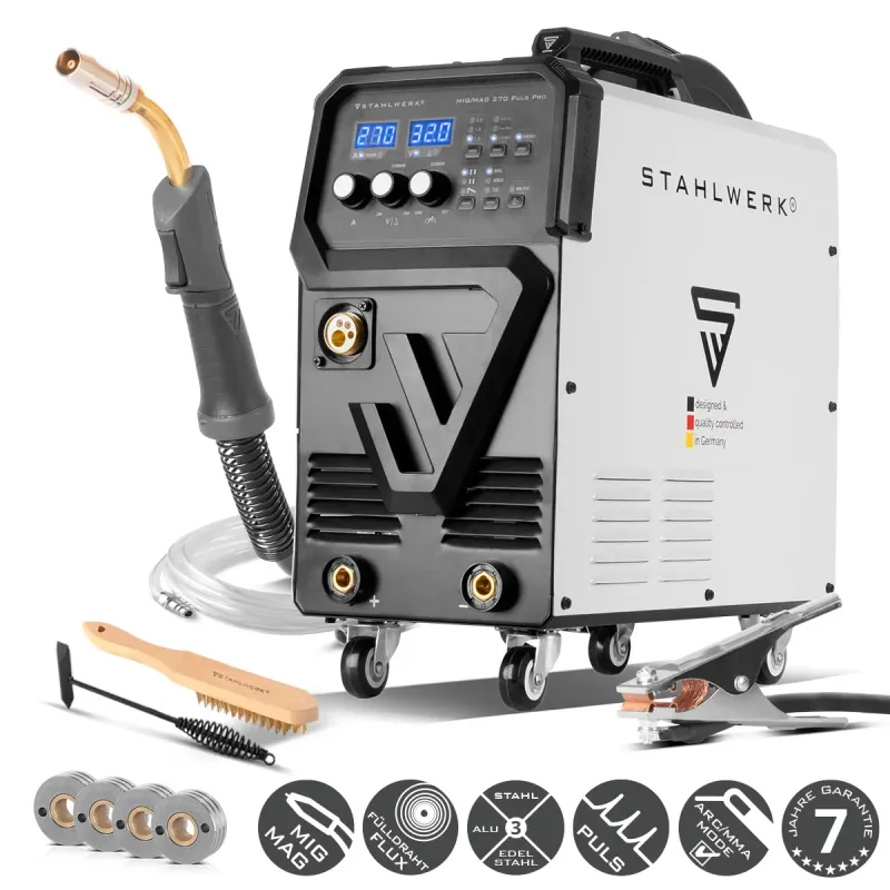 Helicoil-Reparatur- Steelworks welding machine MIG 270 pulse Pro | 4--1 protective gas welding device pulse function | Inv...