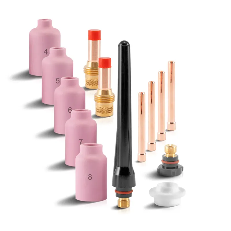 Helicoil-Reparatur- Steelworks WIG Gas lenses welding accessories set 14-part clamped sleeves + Steingut nozzles, wear par...