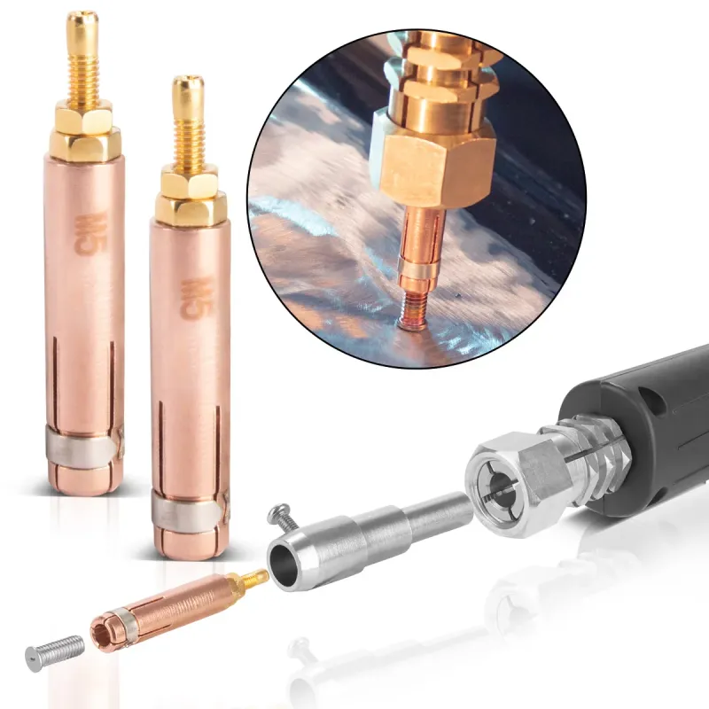 Hochwertiges STAHLWERK 2 x Punktschweisselektrode mit M5 Gewinde für Anschweissbolzen, Vernetzt Repair Zubehör für Ausb...