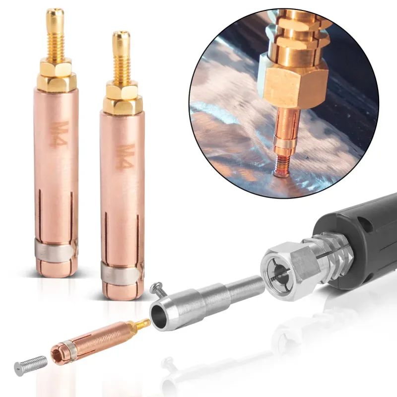 STAHLWERK 2 x Punktschweisselektrode mit M4 Gewinde für Anschweissbolzen, Vernetzt Repair Zubehör für Ausbeulspotter / ...