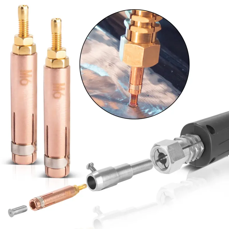 STAHLWERK 2 x Punktschweisselektrode mit M6 Gewinde für Anschweissbolzen, Vernetzt Repair Zubehör für Ausbeulspotter / ...